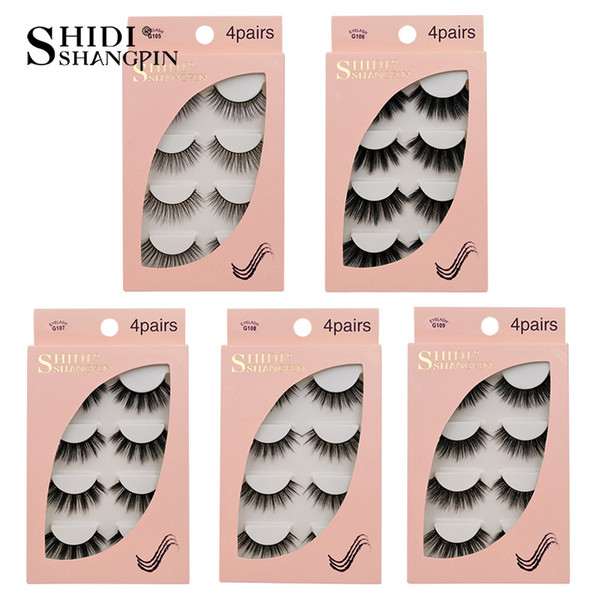 2020 new 3d mink false eyelashes natural density style grafting simulation eyelash 4 pairs