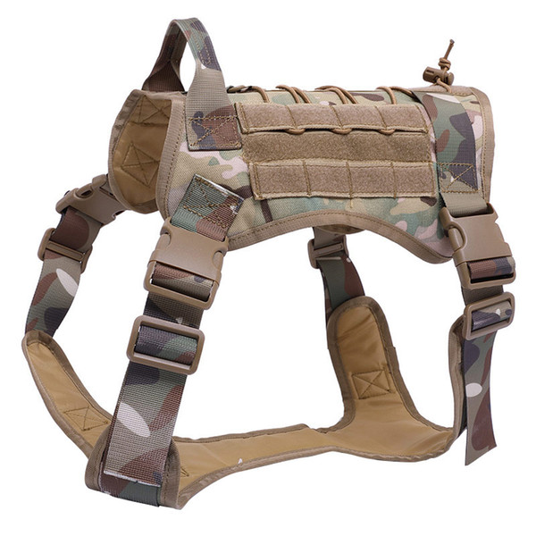 dog harness leash set water-resistan nylon outdoor tactical vest training backpack traction adjustable hunt vest