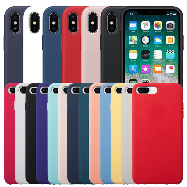 have logo original official liquid silicone gel shockproof phone soft cover case for iphone 11 pro max xs xr x 8 7 6 6s plus with retail box