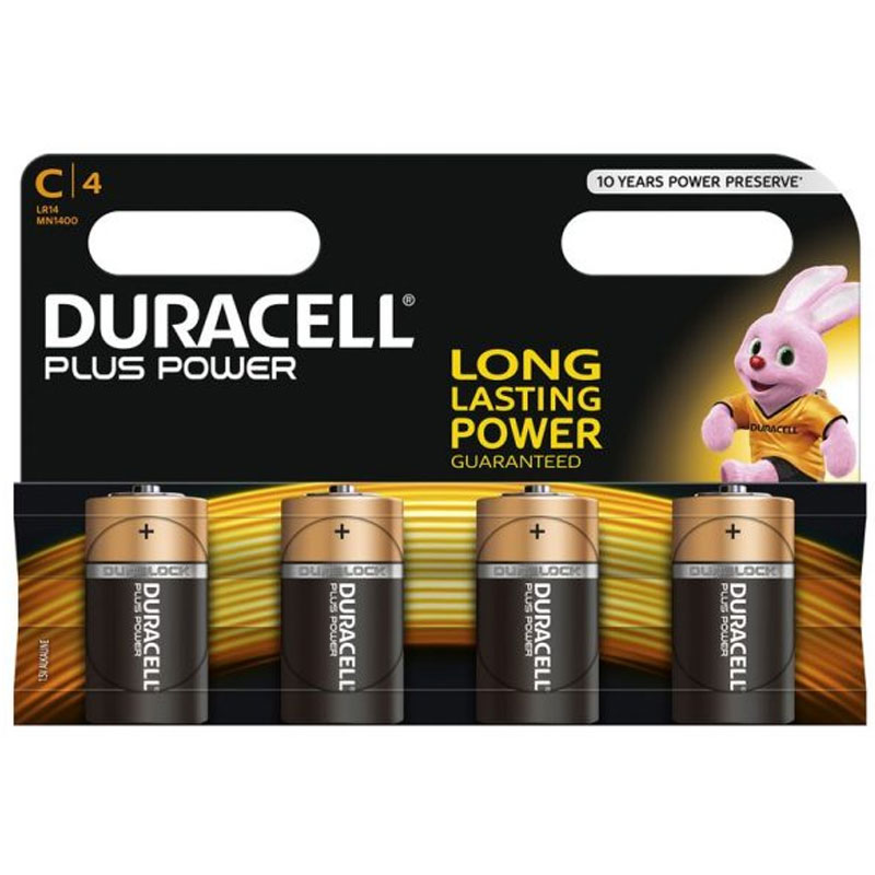 Duracell Plus Power Size C - 4 Pack