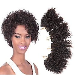 4 Bundles Hair Weaves African Braids Curly Water Wave Human Hair Extensions Synthetic Hair Wig Accessories Extension Precolored Hair Weaves 8 inch Dark Brown Women Extention Hot Sale Lightinthebox