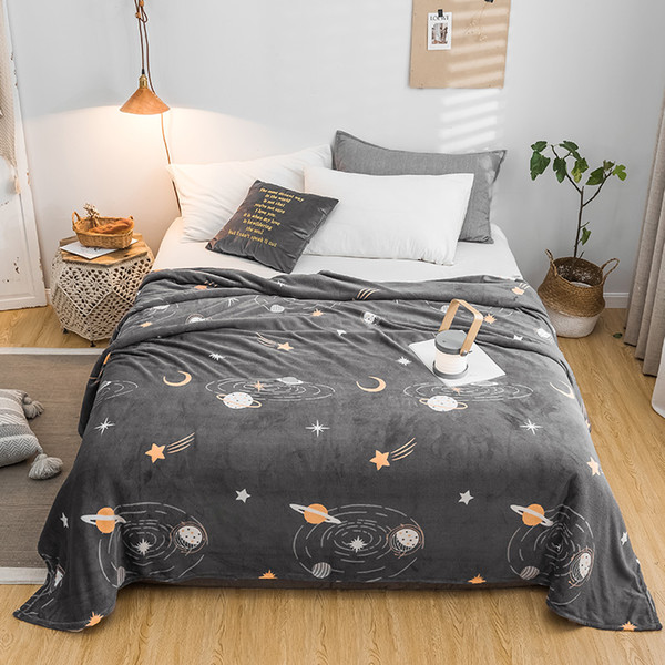 lrea the universe of stars coral fleece throw bedspreads blanket for beds winter home textile decorations for children or adults