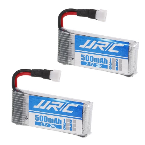 2pcs 3.7V 500mAh 20C LiPo Battery for JJR/C H43WH GoolRC T33 FPV Quadcopter