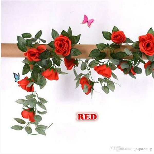 artificial rose garland silk flower vine ivy wedding garden party décor 51" party decoration