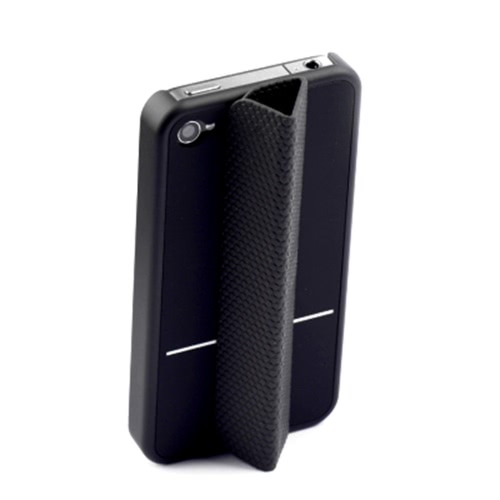 Housse étui magnétique Adsorption Smart protection Stand Case pour iPhone 4 4 s Multi-function support casque canette enrouleur noir