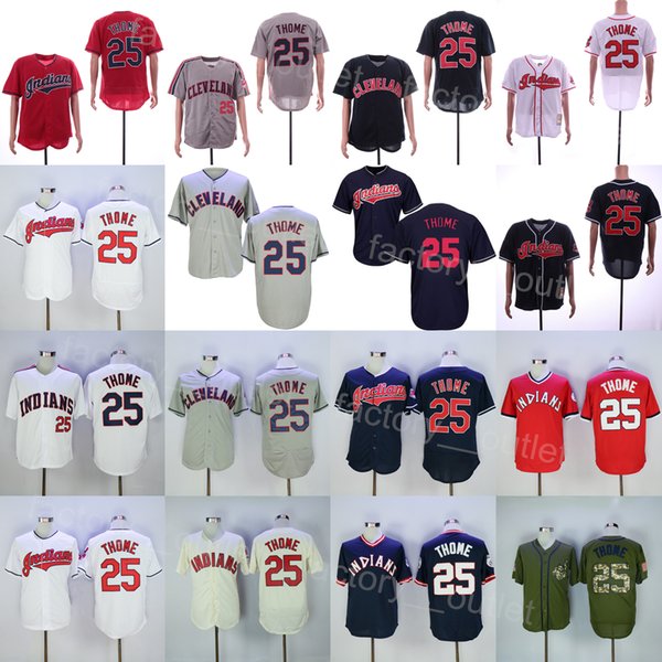 Vintage 1976 1978 1995 Retro Baseball 25 Jim Thome Jersey Men Throwback Cool Base Pullover Team Color Navy Blue Red White Black Grey Flexbase Embroidery High Quality