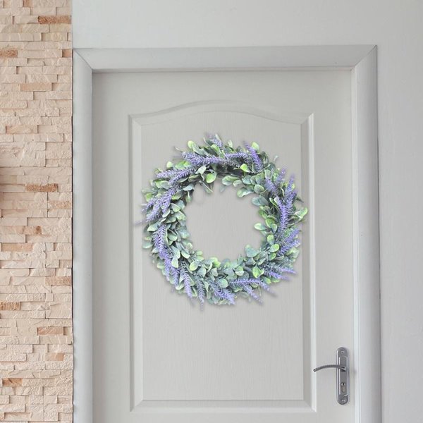 Decorative Flowers & Wreaths Christmas Decor Simulation Lavender Wreath Wall Door Hanging Year Gift Durable Multiple-Uses Lovely Art Crafts