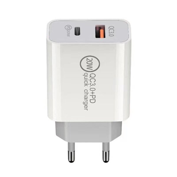 20W Chargers USB Quick Type C PD Fast Charging For iPhone EU US Plug QC 4.0 3.0 Phone Charger with box