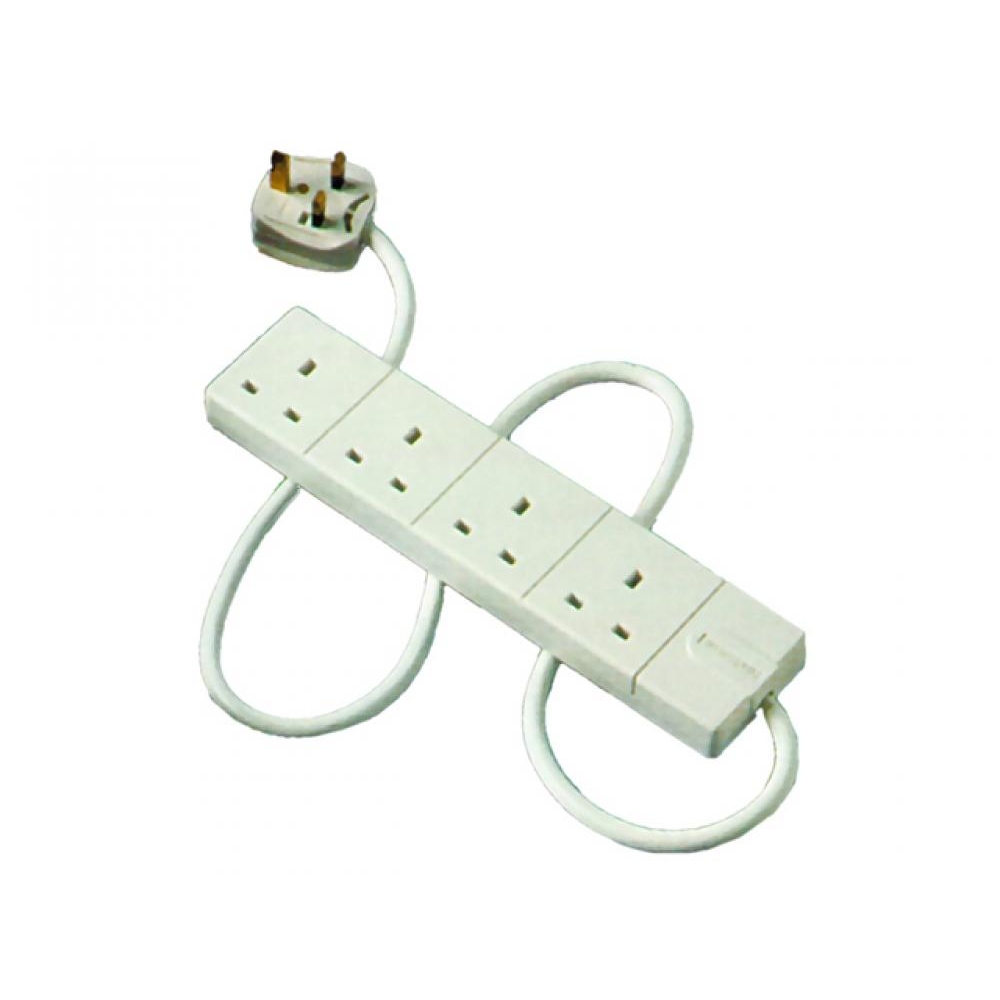 Masterplug 4 Gang Extension Lead 2 Meter 13a White