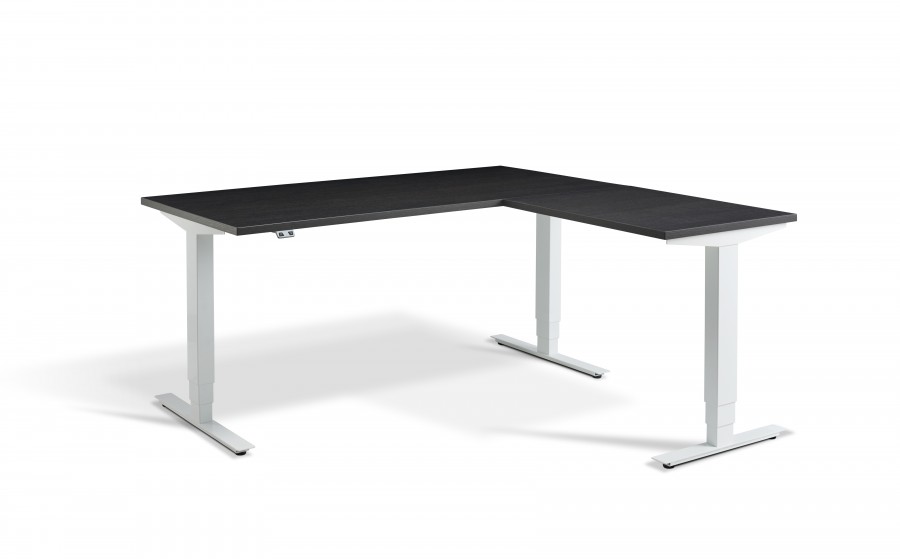 Lavoro Advance Carbon Marine Wood Corner Desk - White Frame - 1800x1600mm