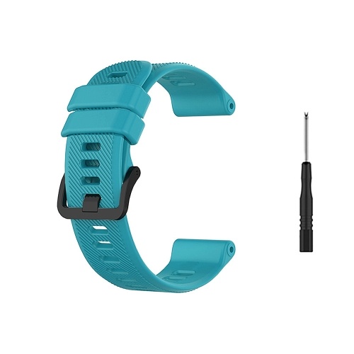 Bracelet de montre en silicone de rechange unisexe 22 mm avec boucle tournevis noire compatible avec la montre GARMIN Forerunner 745, noir