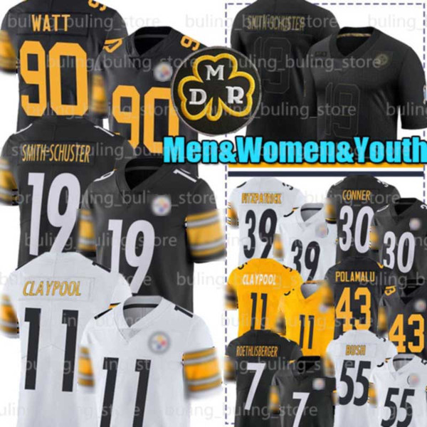 11 Chase Claypool Jerseys PittsburghSteelers90 T.J. Watt TJ 19 JuJu Smith-Schuster Ben Roethlisberger Minkah Fitzpatrick Conner
