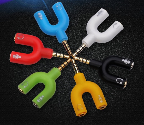 3.5mm audio splitter adapter audio jack to earphone and microphone stereo cable convertor male to female audio adapter connector