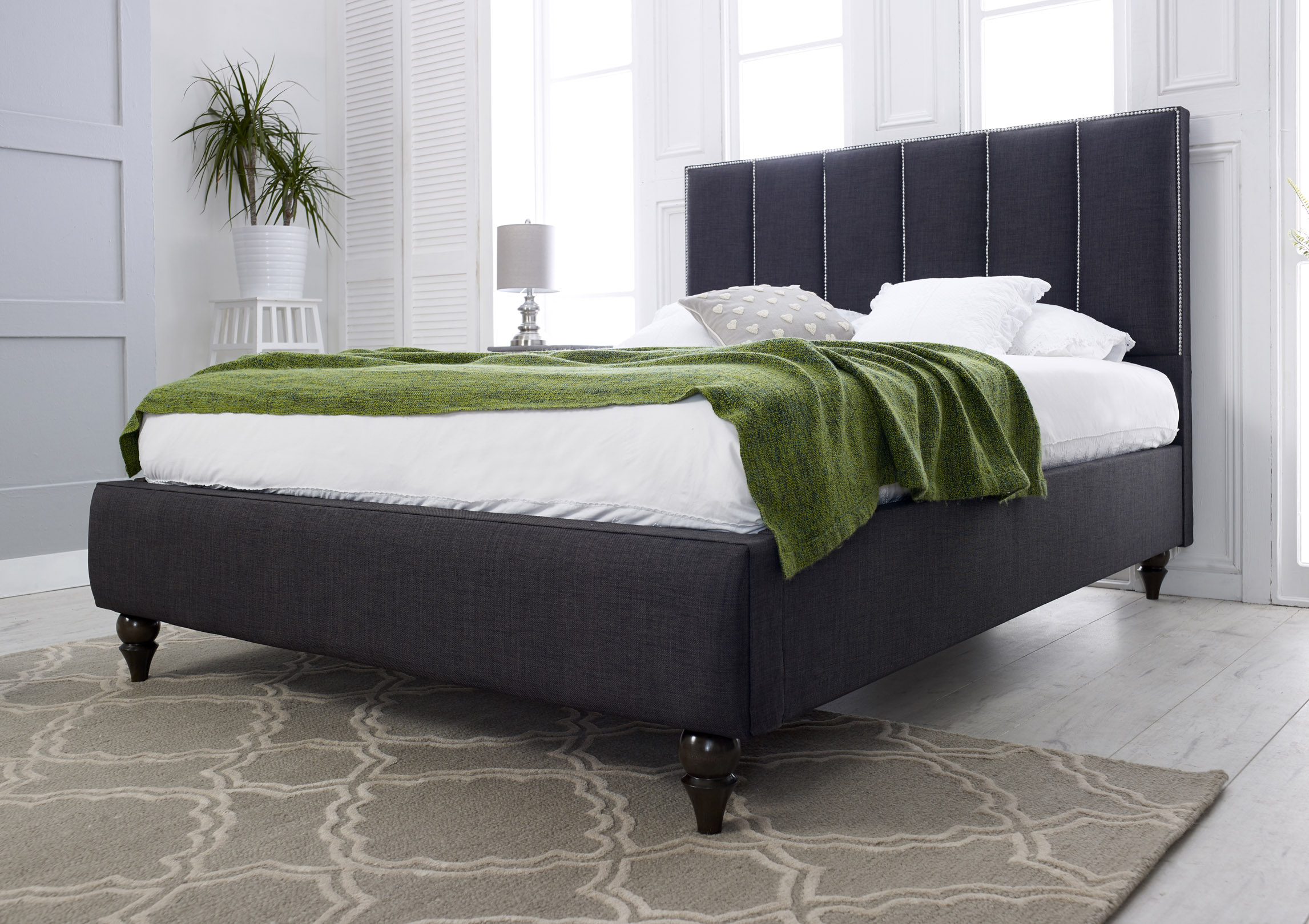 Leone Fabric Upholstered Bed Frame - Single