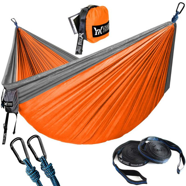 upgrade camping hammock with hammock tree straps portable parachute nylon for backpacking travel
