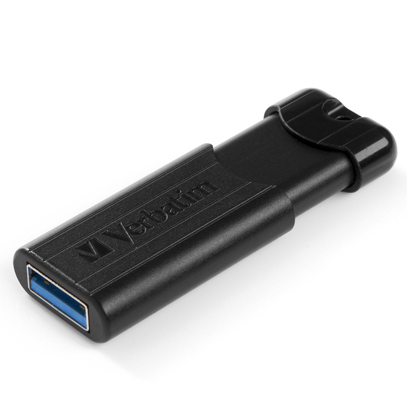 Verbatim 128GB PinStripe Store'n'Go USB 3.0 Flash Drive - Black