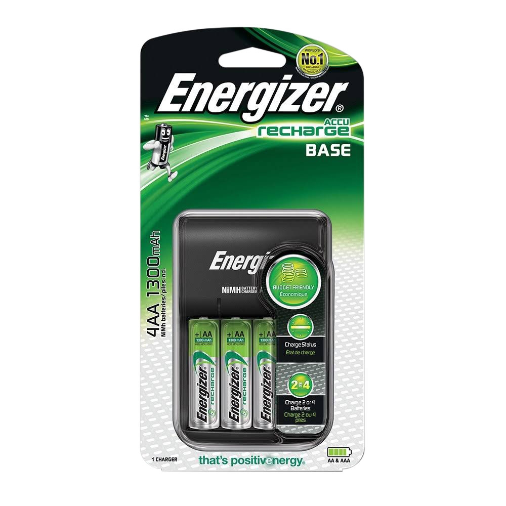 Energizer Base AA and AAA Battery Charger with 4x AA 1300mAh Rechargeable Batteries