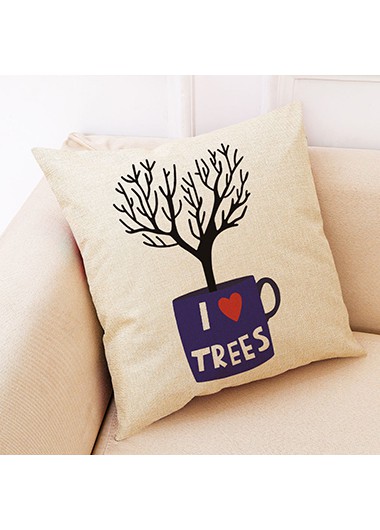 ROTITA 1pc 45 X 45cm Tree Print Pillow Cover Without Filler
