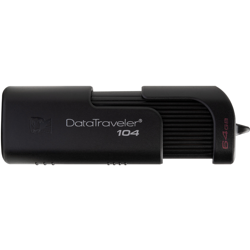 Kingston 64GB DataTraveler 104 USB Flash Drive - Black