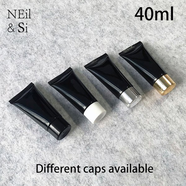Free Shipping Black 40ml Plastic Hand Cream Squeeze Bottle 40g Cosmetic Facial Cleanser Soft Tube Concealer Bottles