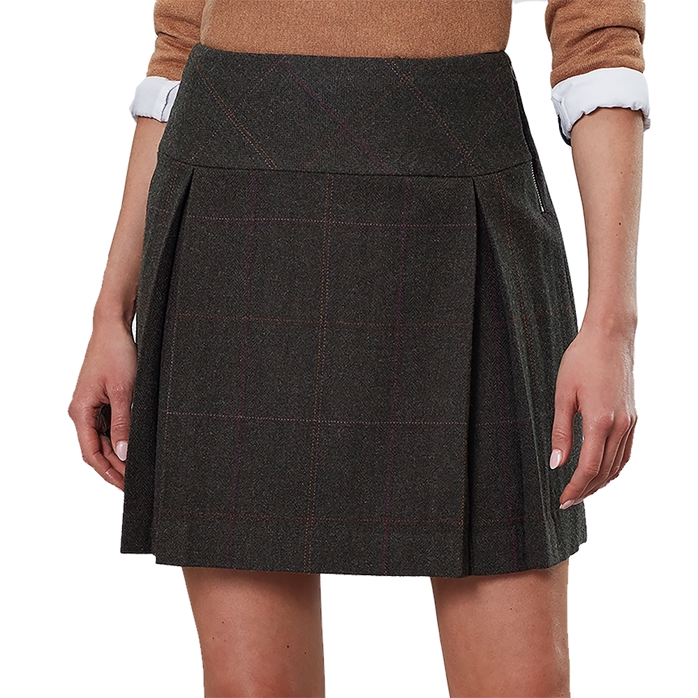Joules Womens Aggie Herritage Tweed A Line Pleated Skirt UK Size 12- Waist 30' (76cm)