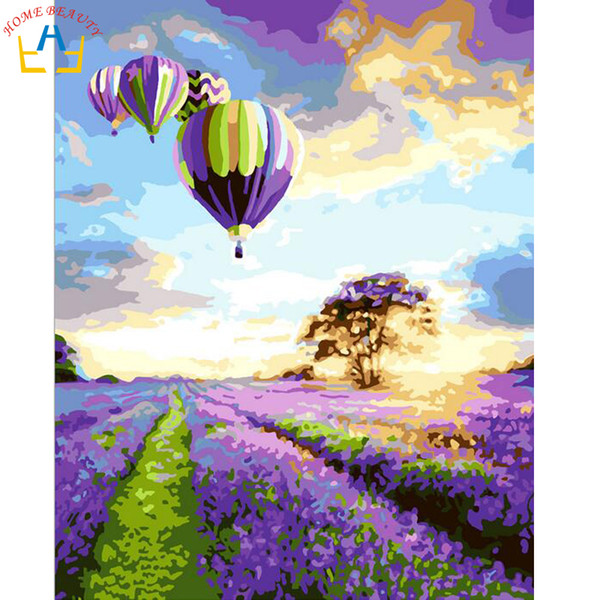 oil paint painting by numbers diy picture coloring drawing on canvas oil painting by hand landscape craft lavender g043