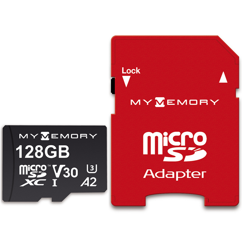 MyMemory 128GB V30 PRO Micro SD-Karte (SDXC) A2 UHS-1 U3 + Adapter - 180MB/s