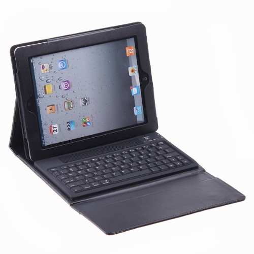 drahtloses BT Tastatur + echte Ledertasche für iPad 2