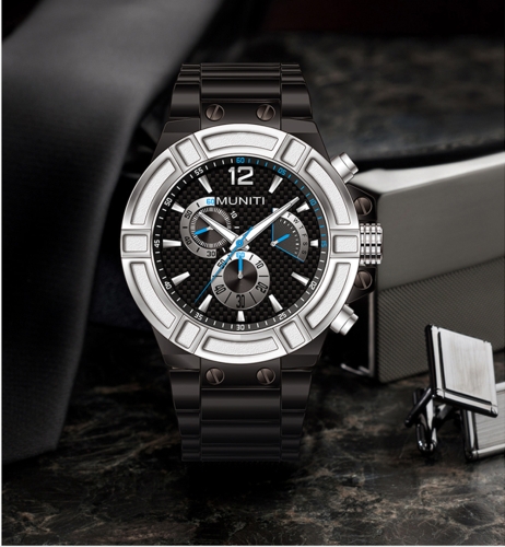 MUNITI Fashion Sport Men Watch Life Water-resistant Quartz Luminous Man Wristwatch Relogio Musculino