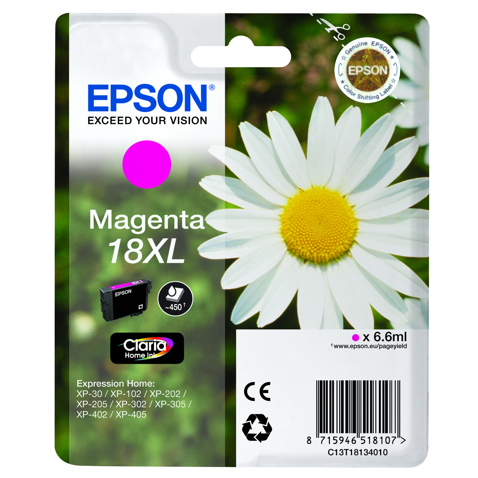 Epson Original 18XL T1813 Daisy Ink Cartridge 6.6ml Magenta