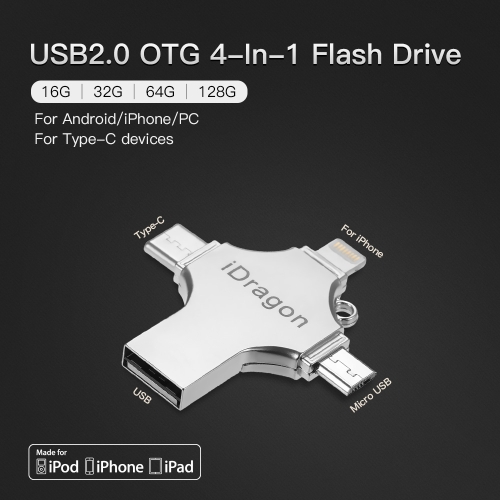 USB2.0 OTG 4-In-1 Type-C Thumb Drive Flash Drive Memory Stick For Android/iPhone/PCs