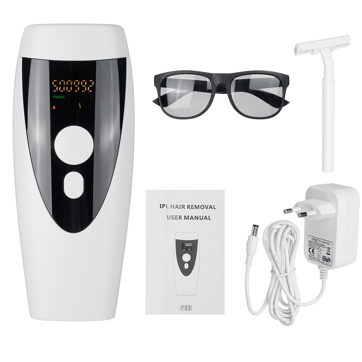 5 Gear Adjutable Hair Remover 500.000 Blitze Display Laser Haarentfernung Epilierer Schmerzlose Körperhaarentfernung