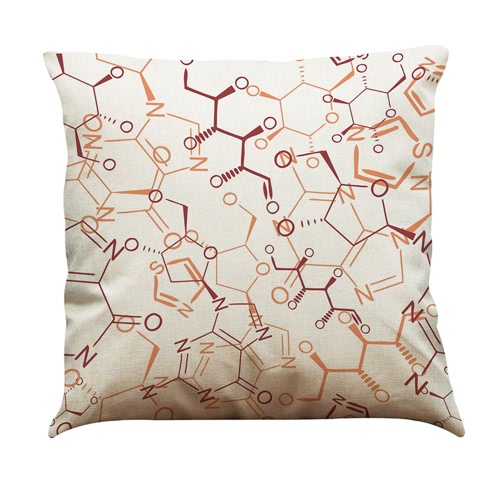 New Fashion Diverse Special Mathematical Chemical Formula Elements Linen Printed Throw Pillow Covers Pillowcases Cushion Decorative for Children Playroom Bedroom Living Room Office Car Seat Gift