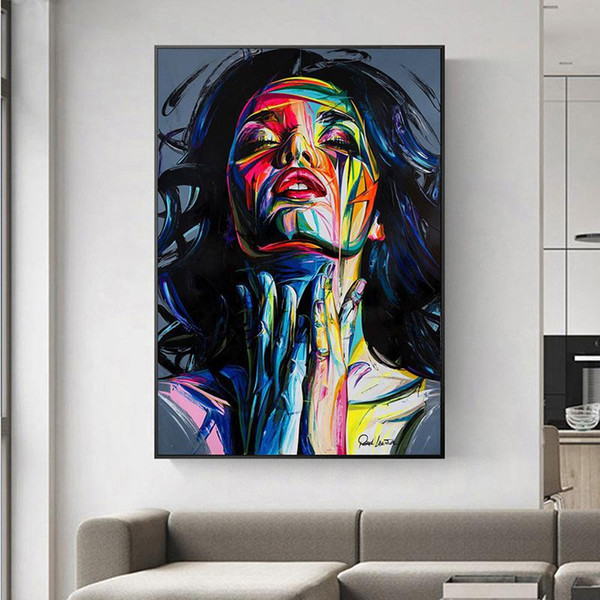 new graffiti wall art painting abstract art girl canvas painting wall art for living room home decor( no frame)
