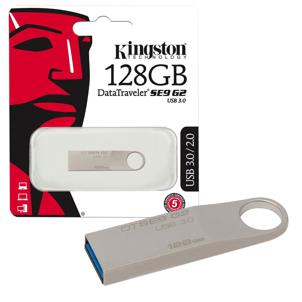 Kingston Data Traveler SE9 G2 USB 3.0 Flash Drive Memory Stick - 128GB