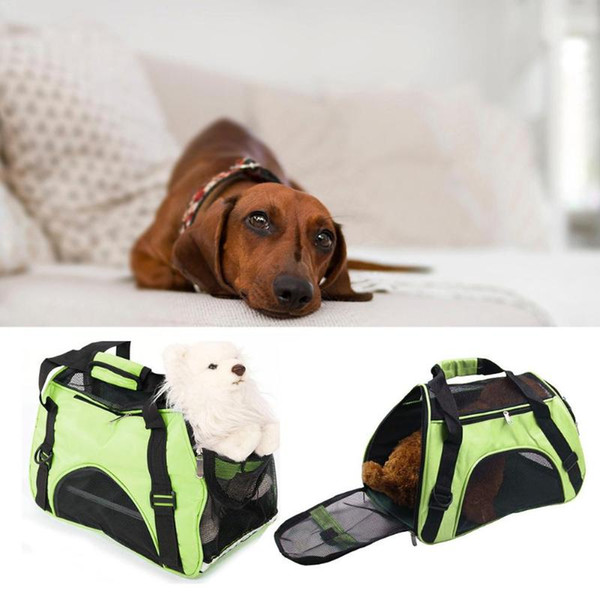 outdoor foldable cleanable puppy handbag breathable mesh dog carrier bags portable travel single shoulder oxford pet bag