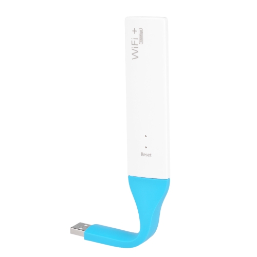 300Mbps Bendable USB WiFi Range Extender Mini Portable Repeater Adapter WiFi Range Signal Amplifier Repeater White with Blue