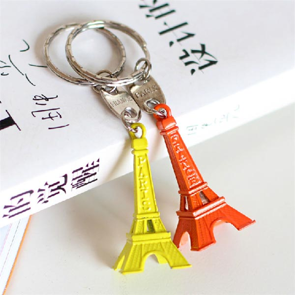 Mini Colorful Candy color Metal Eiffel Tower Keychain