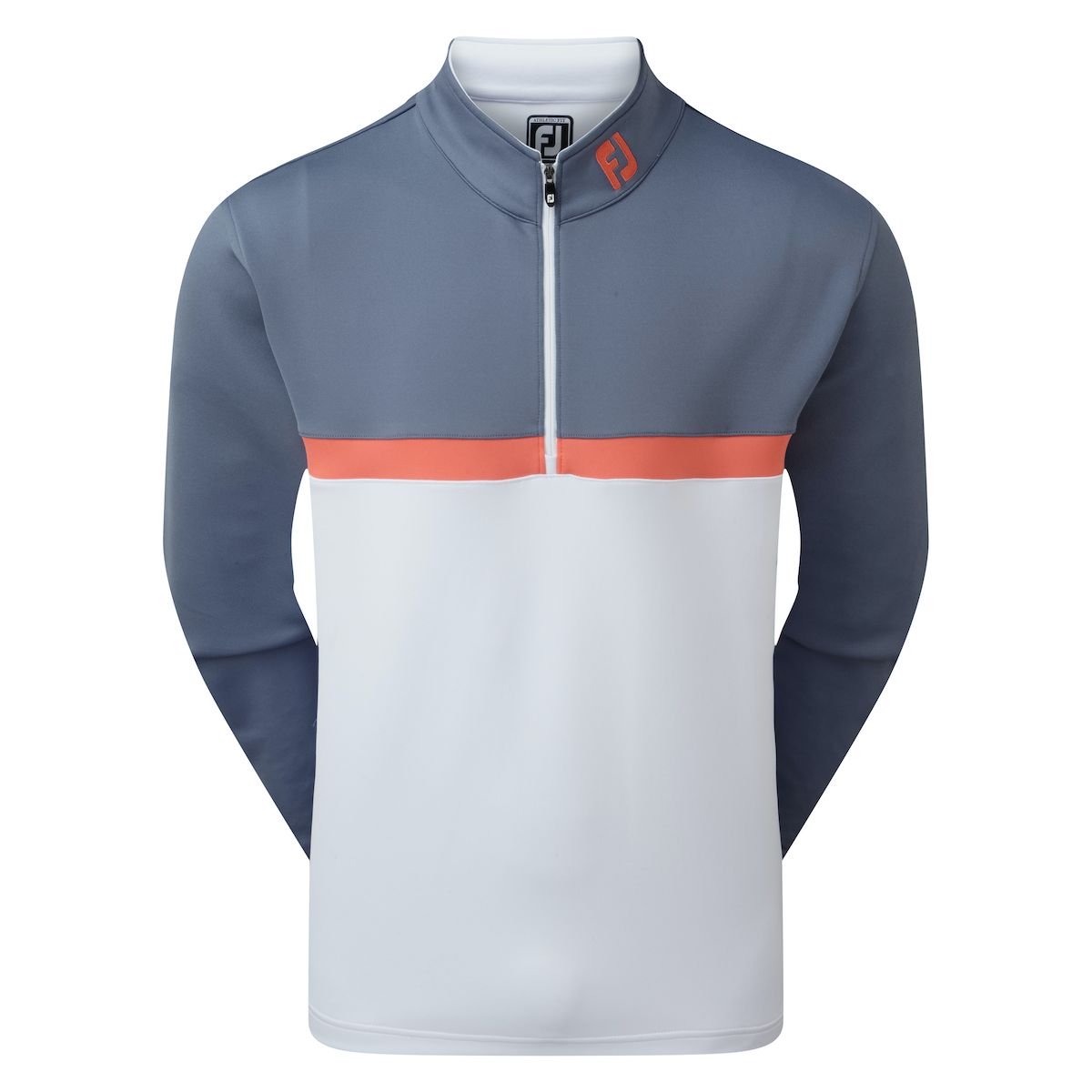 Footjoy Colour Blocked Chill-Out Pullover Herren grau/weiß/coral