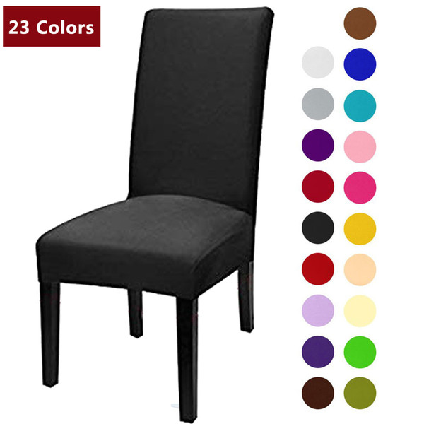 1pc modern plain color chair cover spandex stretch elastic wedding banquet chair covers dining seat cover pastoral l