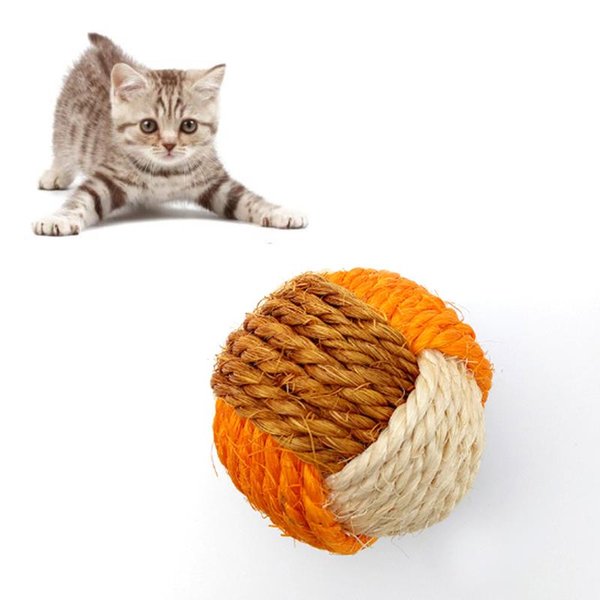 Cat Toys SN-039 Sisal Ball Toy Tricolor Scratching Playing Rope Cats Interactive Diversion Intelligence