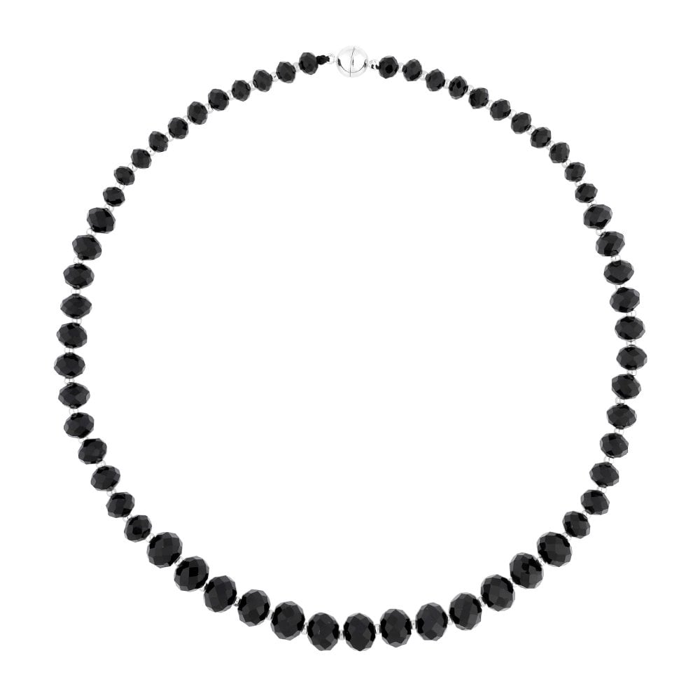 Black Graduated Bead Magnetic Necklace