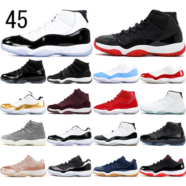 with free socks NEW Concord High 45 11 11s Cap and Gown CAROLINA Bred HEIRESS INFRARED EMERALD Men Basketball Shoes sports Sneakers 36-47