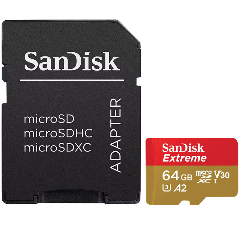 SanDisk 64GB Extreme A2 Micro SD Speicherkarte (SDXC) UHS-I U3 + Adapter - 160MB/s