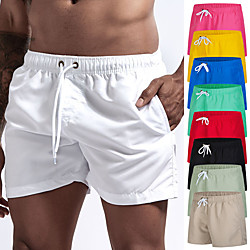 Men's Swim Shorts Swim Trunks Swimwear Board Shorts Bottoms Breathable Quick Dry Short Sleeve Drawstring - Swimming Diving Beach Solid Colored Autumn / Fall Spring Summer / Micro-elastic