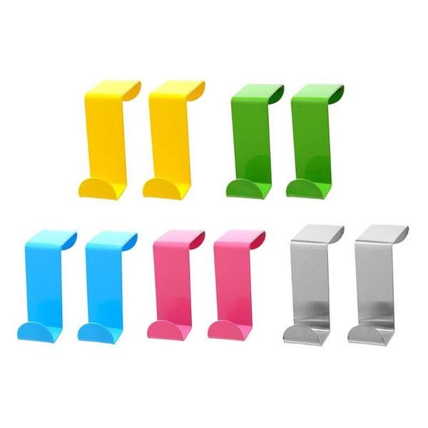 storage hooks 2pcs/set stainless steel hooks home kitchen cabinet wall door holders clothes hangers organizer racks