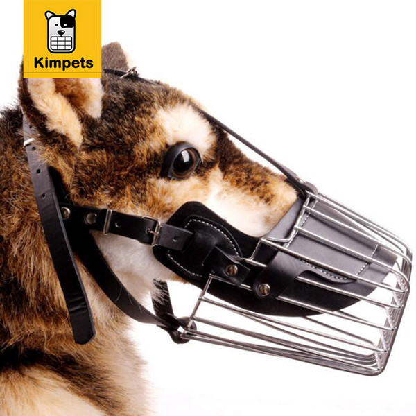 kimhome pet strong metal wire basket dog muzzle basket design anti-biting adjusting straps mask chew muzzles xxl