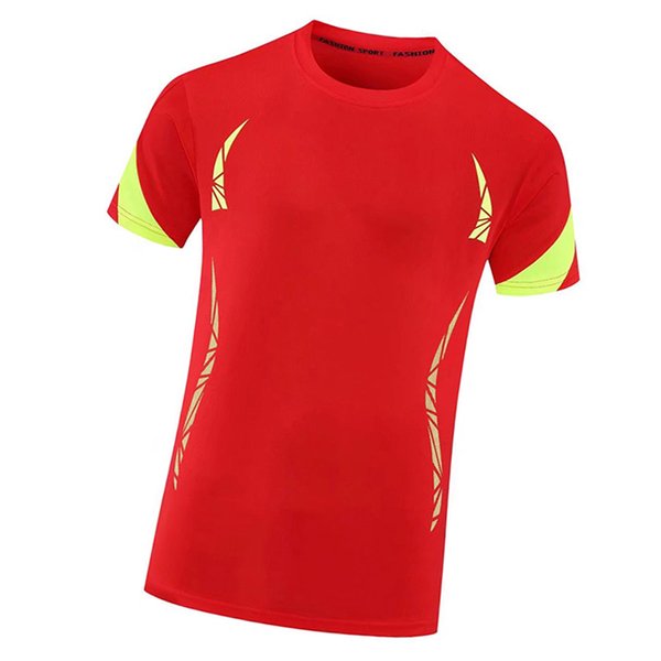 Latest Fashion Crew Neck Mens Red Soccer Jerseys New Short Sleeve Red T-Shirts TZCP0092