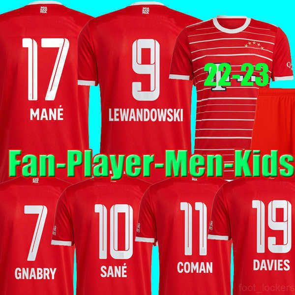 MANE #17 soccer Jersey 22 23 LEWANDOWSKI SANE KIMMICH COMAN BAYERN MUNICH MULLER DAVIES football shirtS Men AND Kids sets kit 2022 2023 top