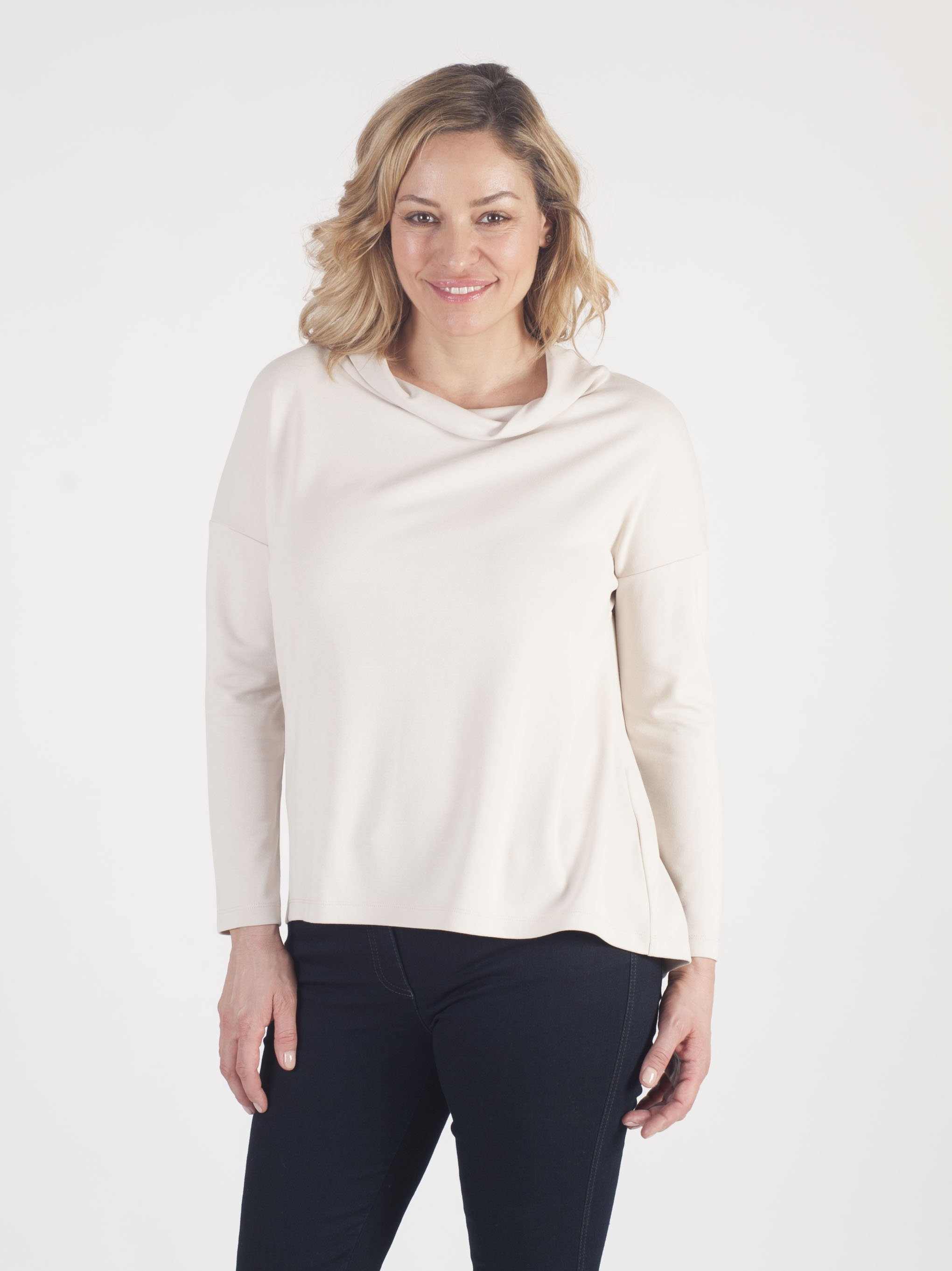 Betty Barclay - Beige Jersey Cowl Neck Top